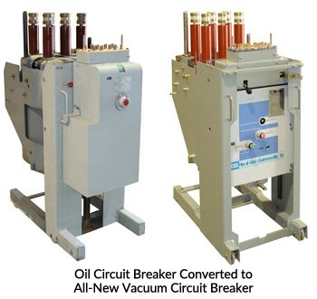 Before and After Life Extension of Oil Circuit Breaker Converted to Vacuum Circuit Breaker